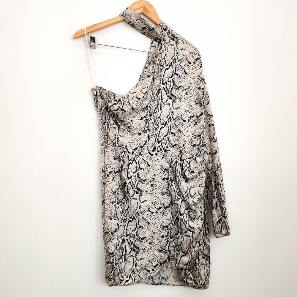 Reformation Tate Silk Mini Dress in Rattlesnake 12